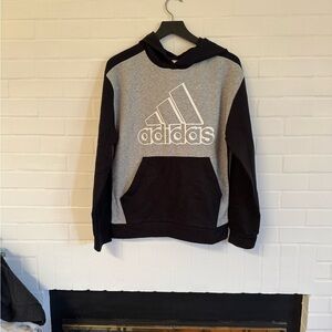 NWT Kids Adidas Black and Gray Athletic Hoodie with Crew Neck